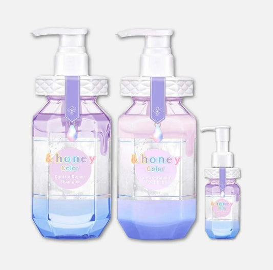 &Honey Color Control Repair Shampoo, Treatment & Hair Oil Set 440ML Each + 100ML