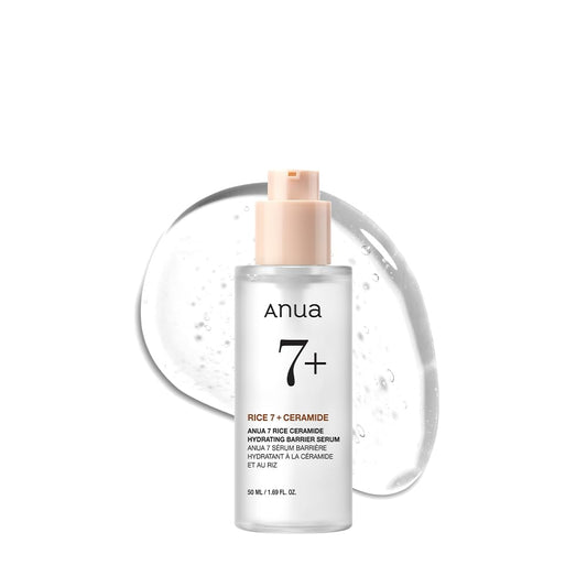 ANUA Rice Ceramide 7 Hydrating Barrier Serum, Moisturizing Serum for Face, Rice, Hyaluronic Acid, Niacinamide, Fragrance Free, Non-comodogenic, Glass Skin, Korean Skin Care, 50ml/1.69fl.oz.