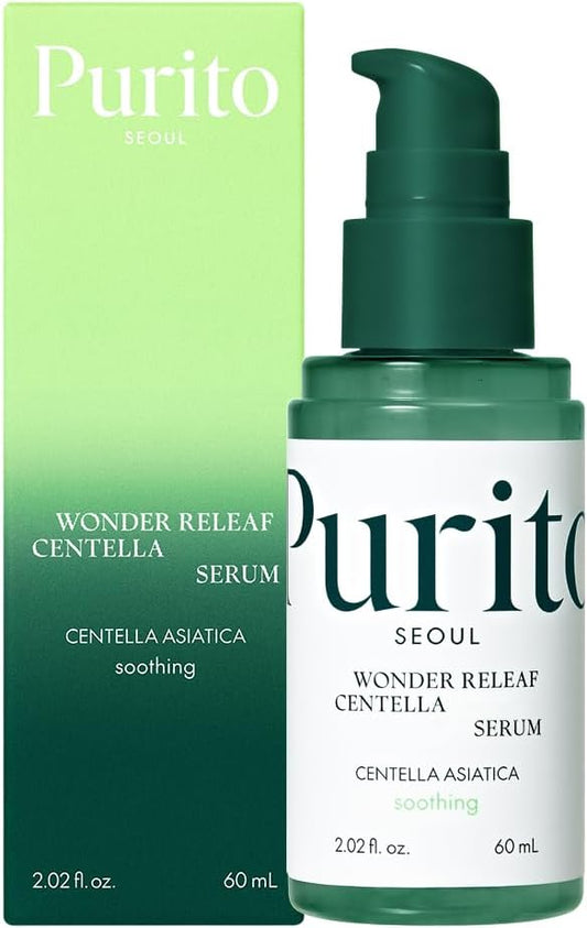 PURITO Centella Unscented Serum, Korean Centella, for All Skin Types, Ampoule, Soothing, Calming, Facial Serum for face, Vegan & Cruelty-Free, Korean Skin Care, 60ml 2fl.oz
