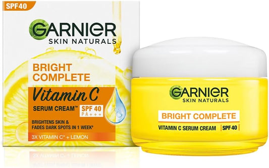 Garnier Bright Complete VITAMIN C SPF40/PA+++ Serum Cream, 45 grams