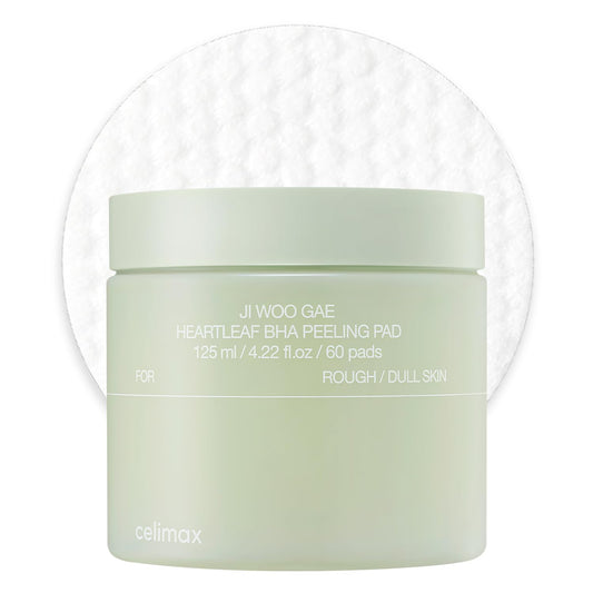 celimax Ji.Woo.Gae Heartleaf BHA Peeling Pad | Pore Care, Exfoliating Double-Side Toner Pads, Facial Peels, Hydrating, Tea Tree, For Acne Prone & Breakouts, Christmas Gift, Stocking Stuffers (60pads)