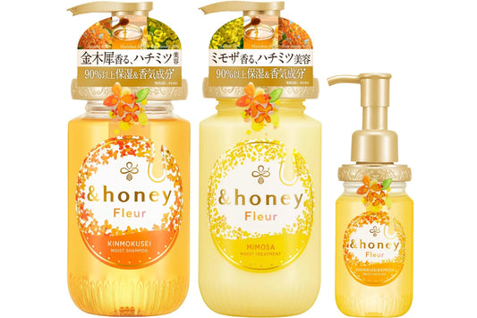 &Honey Fleur Shampoo, Treatment & Hair Oil Set 440ML Each + 100ML