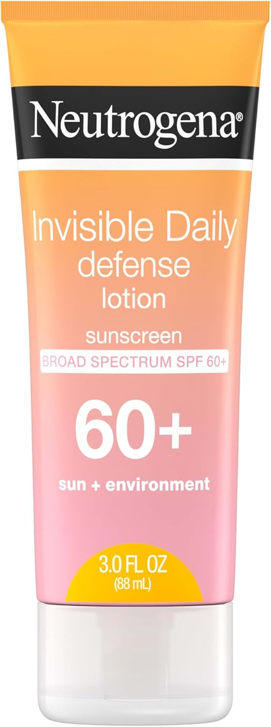 Neutrogena Invisible Daily Defense Face Serum with Broad Spectrum SPF 60+ to Help Even Skin Tone, Oil-Free, Non-Greasy, Antioxidant Complex for Environmental Aggressors, White, 1.7 fl. Oz