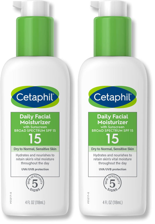 Cetaphil Daily Facial Moisturizer, SPF 15, Fragrance Free, 4 Oz