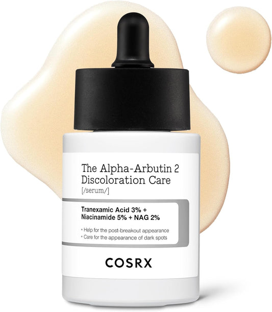 COSRX 2% Alpha Arbutin Discoloration Care Face Serum with Niacinamide, Glutathione & Tranexamic Acid, 1.7 fl oz – Serum for Face, Korean Skin Care