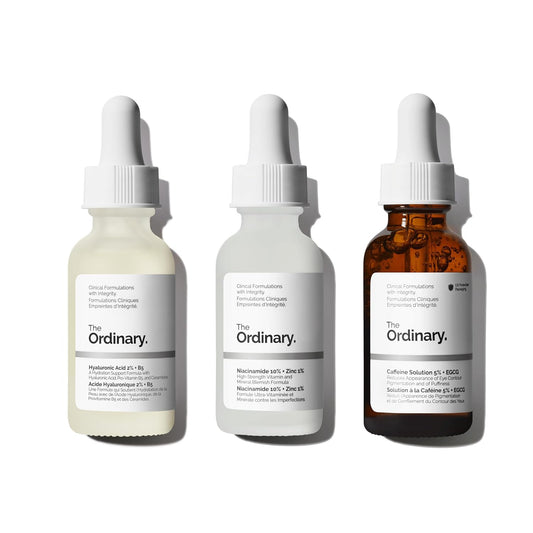 The Ordinary Serum Favorites Set – Hyaluronic Acid 2% + B5, Niacinamide 10% + Zinc 1%, Caffeine Solution 5% – Eye and Face Serums for Hydrating, Brightening & Pore-Minimizing Skin Care