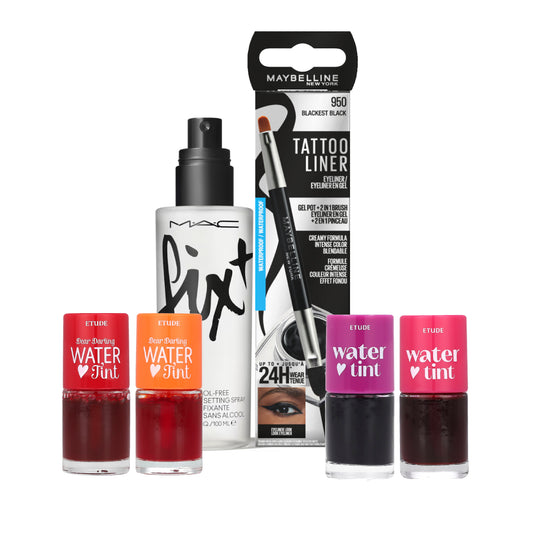 Makeup Bundle – MAC Fix+ Setting Spray, Etude Lip Tint & Maybelline Tattoo Liner (3-Piece Set)