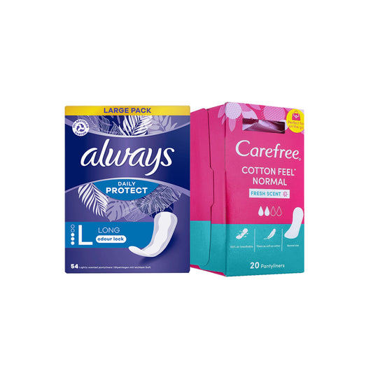 Carefree Cotton Feel Fresh Scent Pantyliners + Always Dailies Fresh & Protect Panty Liners