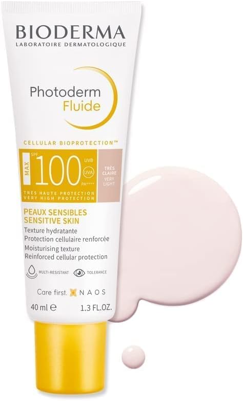 Bioderma Photoderm Max Fluide Face Sunscreen SPF 100 Very Light Tint, The maximum sensory protection Extreme conditions Sensitive skin - 40ml