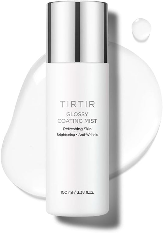 TIRTIR Glossy Coating Mist 3.38 fl. oz, Illuminating Polyglutamic Acid Face Mist for Fresh, Glowing Skin,Cooling, Soothing, Makeup Prep Spray