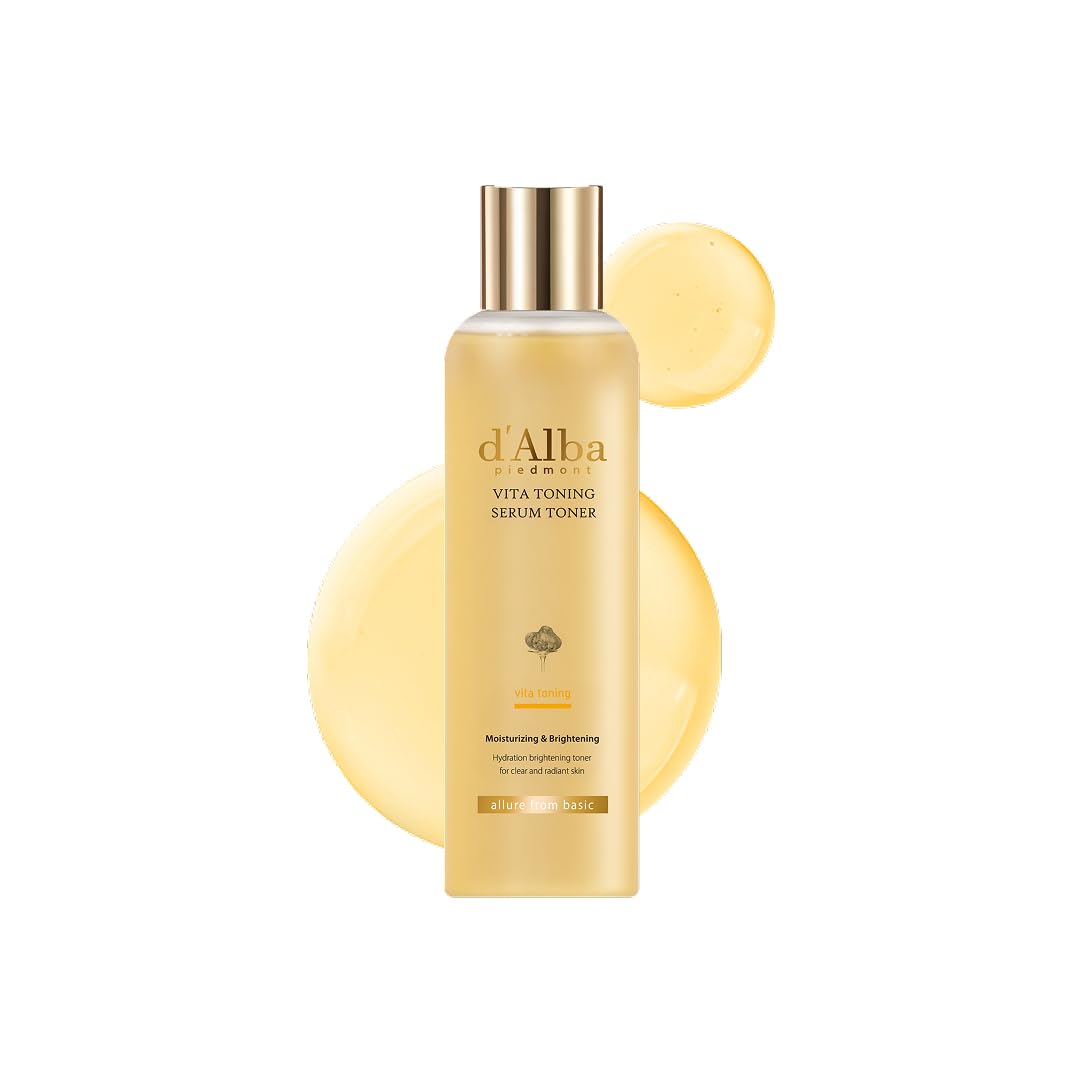 d'alba Piedmont White Truffle Vita Toning Serum Toner, Glass Skin with Double Vitamin Skincare, Face Moisturizer, (6.09 fl. oz)