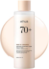 ANUA Rice 70 Glow Milky Toner, for Glass Skin, Rice Water, Niacinamide, Ceramides, Panthenol, Non comedogenic, Fungal Acne Safe, Korean Skin Care, 250ml/8.45fl.oz.