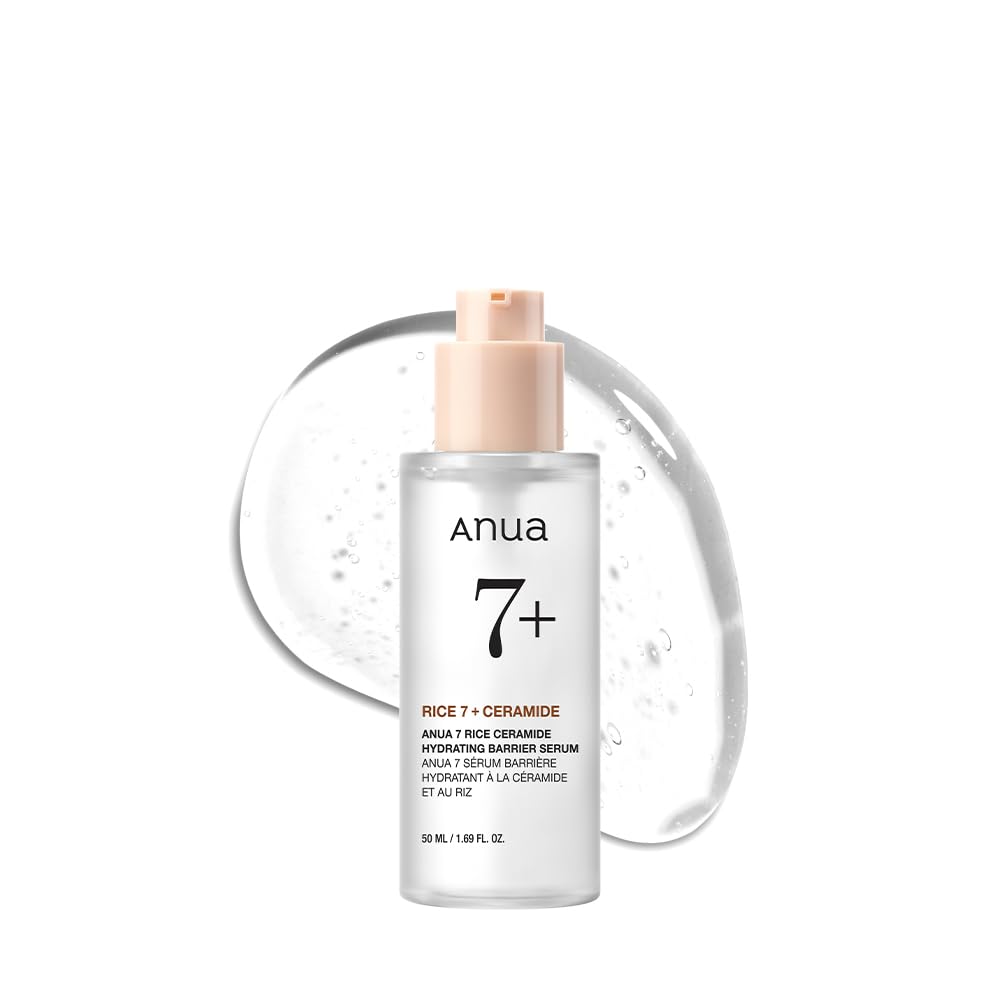 ANUA Rice Ceramide 7 Hydrating Barrier Serum, Moisturizing Serum for Face, Rice, Hyaluronic Acid, Niacinamide, Fragrance Free, Non-comodogenic, Glass Skin, Korean Skin Care, 50ml/1.69fl.oz.