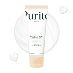 PURITO Oat In Calming Gel Cream, Non-Comedogenic, 77% Oat Seed Water Lightweight Water-Gel Face Moisturizer, Fragrance-Free, Vegan Korean Skincare, Sensitive & Blemish-Prone Skin, 100 mL