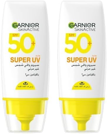 Garnier Skin Active Invisible Serum Sunscreen Vitamin C SPF50+ PA++++, for Men and Women, UVA, UVB and long UVA, lightweight and invisible on skin, non-greasy and non-oily, 30 ml