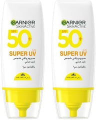 Garnier Skin Active Invisible Serum Sunscreen Vitamin C SPF50+ PA++++, for Men and Women, UVA, UVB and long UVA, lightweight and invisible on skin, non-greasy and non-oily, 30 ml