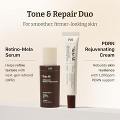 Dr. Reju-All Repair & Tone Duo: Advanced PDRN Rejuvenating Cream + Advanced Retino-Mela Serum - Face Moisturizer & Retinol Serum for Firming & Smooth Skin, Korean Pharmacy Anti-Aging Skin Care