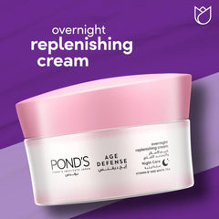 POND'S Age Defense, Overnight Replenishing Face Cream, with Vitamin B3 and White Tea, 50ml