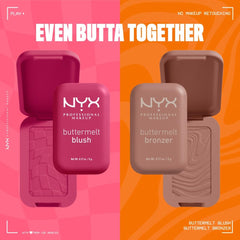 NYX Professional Makeup Buttermelt Blush, Powder Blush, up to 12 H Wear, Fade & Transfer Resistant, Feeling Butta.