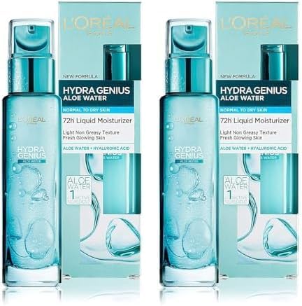 L’Oréal Paris Hydra Genius Aloe Water and Hyaluronic Acid 72H Liquid Moisturizer, 70 ml