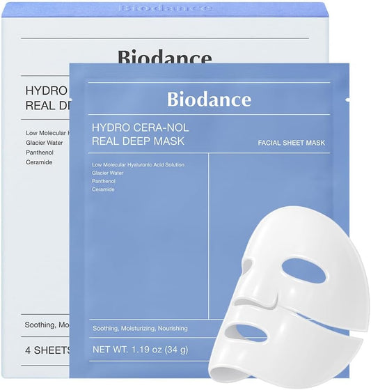 BIODANCE Bio-Collagen Real Deep Mask, Hydrating Overnight Mask, Pore Minimizing, Elasticity Improvement, 34g x4ea