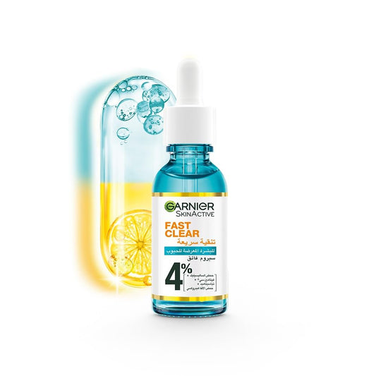 Garnier Fast Clear 4% Salicylic Acid, Vitamin C, Niacinamide, AHA - Anti-Acne Treatment Booster Serum