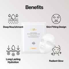 d'alba Piedmont Italian White Truffle Nourishing Mask 5pcs, Vegan Skincare, Nourishing Sheet Mask for Dry and Tired Skin, Deep Hydration, Korean Skin Care (5 Sheets)