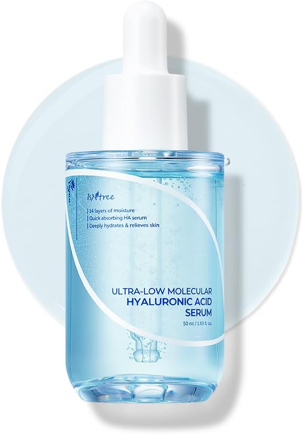 ISNTREE Ultra-low Molecular Hyaluronic acid Serum 50ml 1.69 fl.oz. | Quick absorbing Hyaluronic acid serum | Deeply hydrates and smoothens the skin