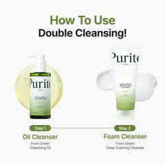 PURITO From Green Deep Foaming Cleanser 150ml / 5.07 fl.oz, pH 5.5, plant-based, natural ingredients, cruelty-free, Vegan