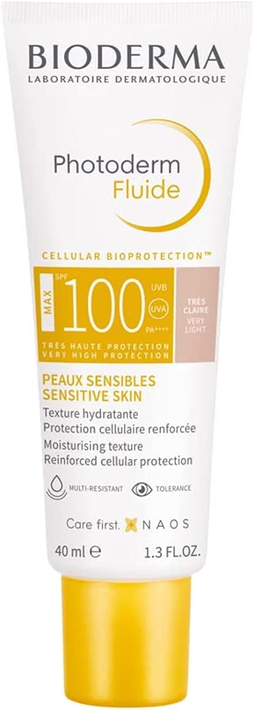 Bioderma Photoderm Max Fluide Face Sunscreen SPF 100 Very Light Tint, The maximum sensory protection Extreme conditions Sensitive skin - 40ml