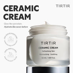 TIRTIR Natural Ceramide Cream | Deep moisturizer for Glass Skin, Polyglutamic acid, Centella Asiatica Extract, Skin barrier, Lightweight, Mild, Nature derived ingredients, Dry skin, Korean skincare