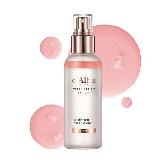 d'alba Piedmont White Truffle Vital Spray Serum, Vegan Skin Care, Calming and Hydrating Facial Mist for Red and Sensitive Skin, Glow Serum, Surfactant Free, Korean Skin Care (3.38 fl oz.)