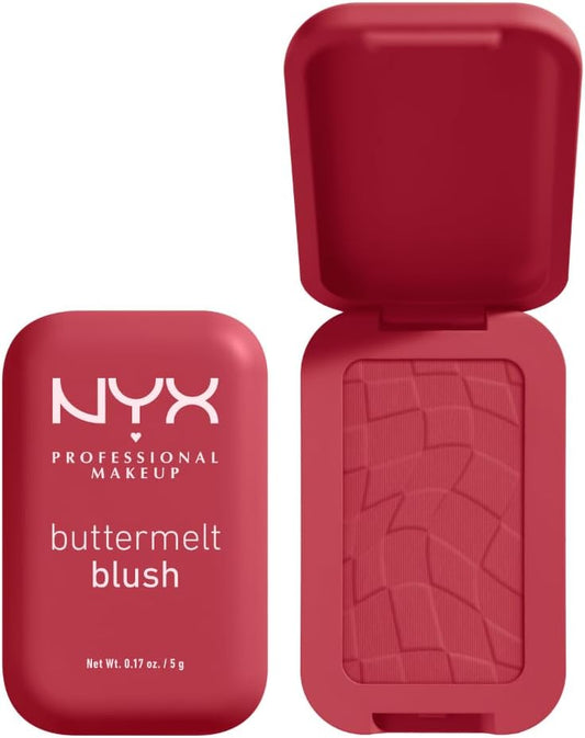 NYX Professional Makeup Buttermelt Blush, Powder Blush, up to 12 H Wear, Fade & Transfer Resistant, Feeling Butta.