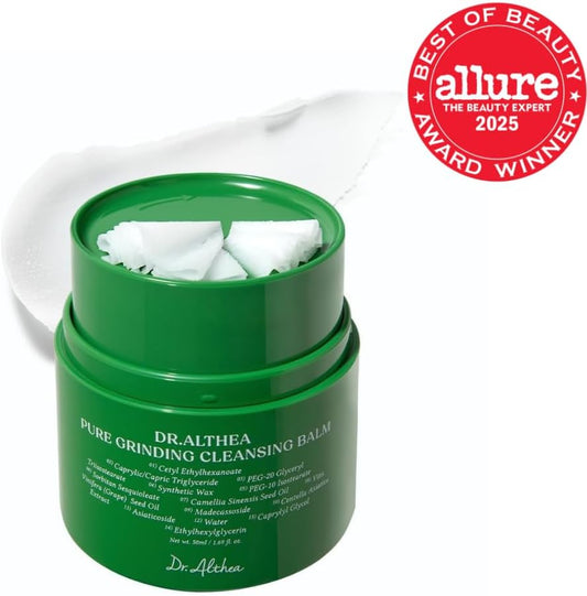 Dr.Althea Pure Grinding Cleansing Balm | Hygenic One-Step Makeup Remover with Madecassoside | Non-Greasy Sorbet Texture | Gentle, Soothing for All Skin Types | Korean Vegan Skincare | 1.69 Fl Oz