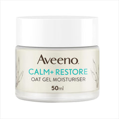 Aveeno Face Calm Plus Restore Oat Gel Moisturiser, For Sensitive Skin, with Calming Feverfew and Restoring Prebiotic Oat, 50 ml (Pack of 1)(Packaging may vary)