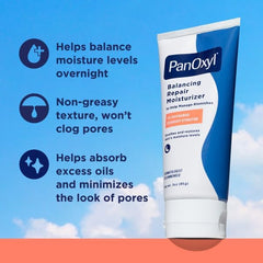 PanOxyl Complete Cleanse, Manage & Moisturize Bundle - Acne Foaming Wash Benzoyl Peroxide 10%, PM Balancing Repair Moisturizer, AM Oil Control Moisturizer & Clarifying Exfoliant with 2% Salicylic Acid