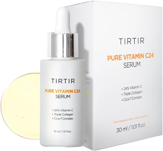 TIRTIR Pure Vitamin C 24% Face Serum – Dark Spot Remover for Sensitive Skin with Collagen Anti Aging Even out Skin Tone Non irritation tested, Wrkinkles, Korean Mild Vita C Facial Serum 1.01 Fl Oz