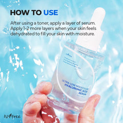 ISNTREE Ultra-low Molecular Hyaluronic acid Serum 50ml 1.69 fl.oz. | Quick absorbing Hyaluronic acid serum | Deeply hydrates and smoothens the skin