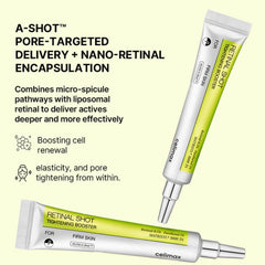 celimax The Vita A Retinal Shot Tightening Booster | 0.1% Retinal, 3% Matryxyl, High-Strength Retinoid for Anti-Aging, Pore Minimizer, Wrinkles & Fine Lines, Firmer Skin, 15ml