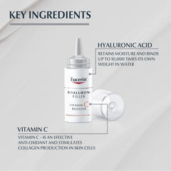 Eucerin Hyaluron Filler Anti-Aging Face Serum Vitamin C Booster with Hyaluronic Acid, Plumps up Deep Wrinkles, For Fresh and Radiant Skin, Suitable for All Skin Types, 8ml