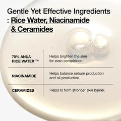 ANUA Rice 70 Glow Milky Toner, for Glass Skin, Rice Water, Niacinamide, Ceramides, Panthenol, Non comedogenic, Fungal Acne Safe, Korean Skin Care, 250ml/8.45fl.oz.