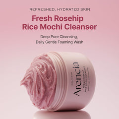 Arencia Korean Rice Mochi Face Cleanser 120g - Foaming Cleanser, Gentle Scrub All in One - Deep Cleansing, Moisturizing, Pore Minimizing, Removing Blackhead