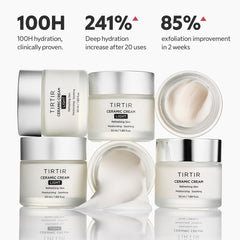 TIRTIR Natural Ceramide Cream | Deep moisturizer for Glass Skin, Polyglutamic acid, Centella Asiatica Extract, Skin barrier, Lightweight, Mild, Nature derived ingredients, Dry skin, Korean skincare