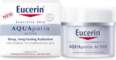 Eucerin Aquaporin Active Light Face Day Cream with Gluco-Glycerol, Intense 24-Hour Hydration for Supple & Soft Skin, Ideal Make-Up Base, Non-Comedogenic, for Normal to Combination Skin, 50ml