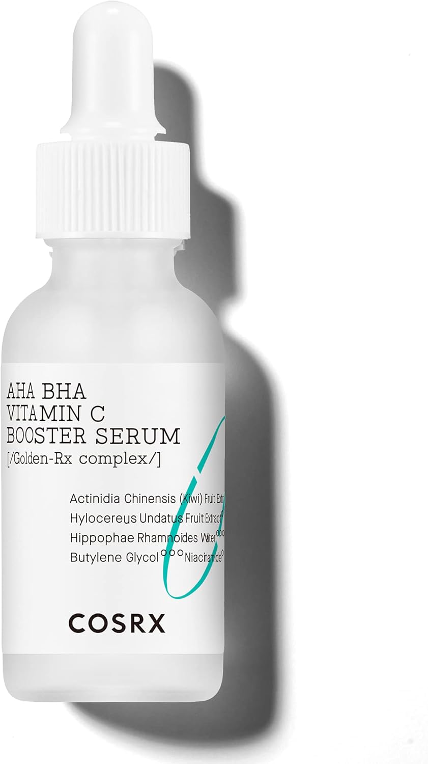 COSRX AHA BHA Vitamin C Booster Serum 1.01 fl. oz 30 ml, Face Serum, Brighten, Anti Aging, Plumping Skin, Natural, Fruit