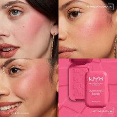 NYX Professional Makeup Buttermelt Blush, Powder Blush, up to 12 H Wear, Fade & Transfer Resistant, Feeling Butta.