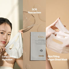 d'alba Piedmont Italian White Truffle Nourishing Mask 5pcs, Vegan Skincare, Nourishing Sheet Mask for Dry and Tired Skin, Deep Hydration, Korean Skin Care (5 Sheets)