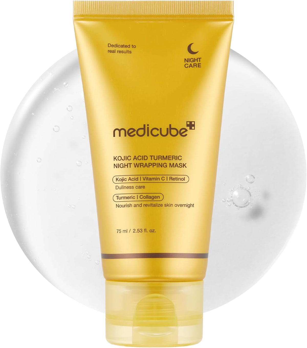 medicube Turmeric Overnight Wrapping Peel Off Mask, Korean skincare, 2.53 fl. oz.