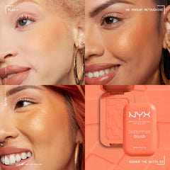 NYX Professional Makeup Buttermelt Blush, Powder Blush, up to 12 H Wear, Fade & Transfer Resistant, Feeling Butta.