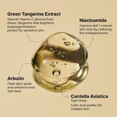 Goodal Green Tangerine Vitamin C Dark Spot Serum for Sensitive Skin | 70% Tangerine Extract, 4% Niacinamide, Arbutin & Tiger Grass to Fade Dark Spots and Post-Acne Hyperpigmentation (Single)